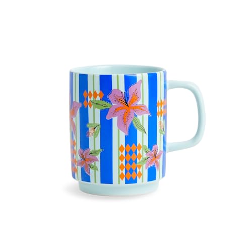 Shay Ceramic Mug, 1 Pc, Lily, 300ml | Glossy Finish | Ceramic Coffee Cup | Porcelain | Microwave Safe (Rise Mug - 1Pc - Lily) - Image 1