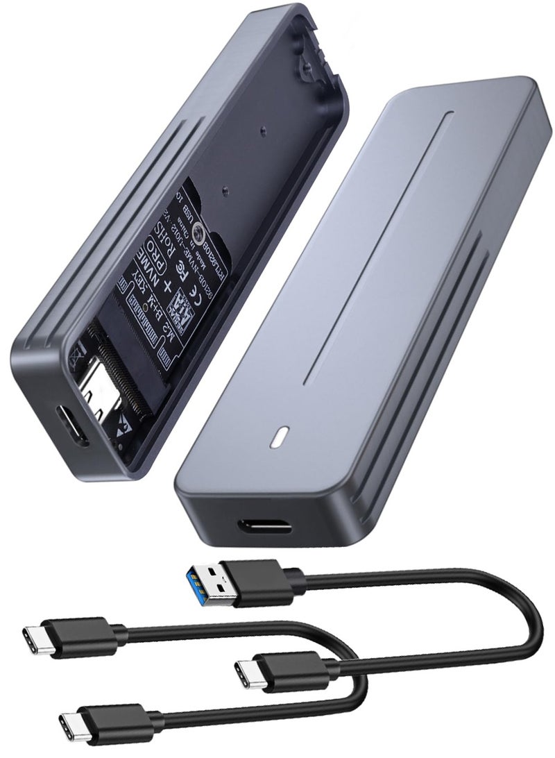 نجم ستايل غلاف SSD M.2 NVMe SATA، غلاف SSD M2 USB 3.2 10 جيجابت في الثانية، SATA NGFF 6 جيجابت في الثانية، محول SSD M2 من الألومنيوم مع وسادة تبريد، يدعم UASP و Trim، مفتاح M&B/مفتاح M في SSD 2230/2242/2260/2280 - Image 1
