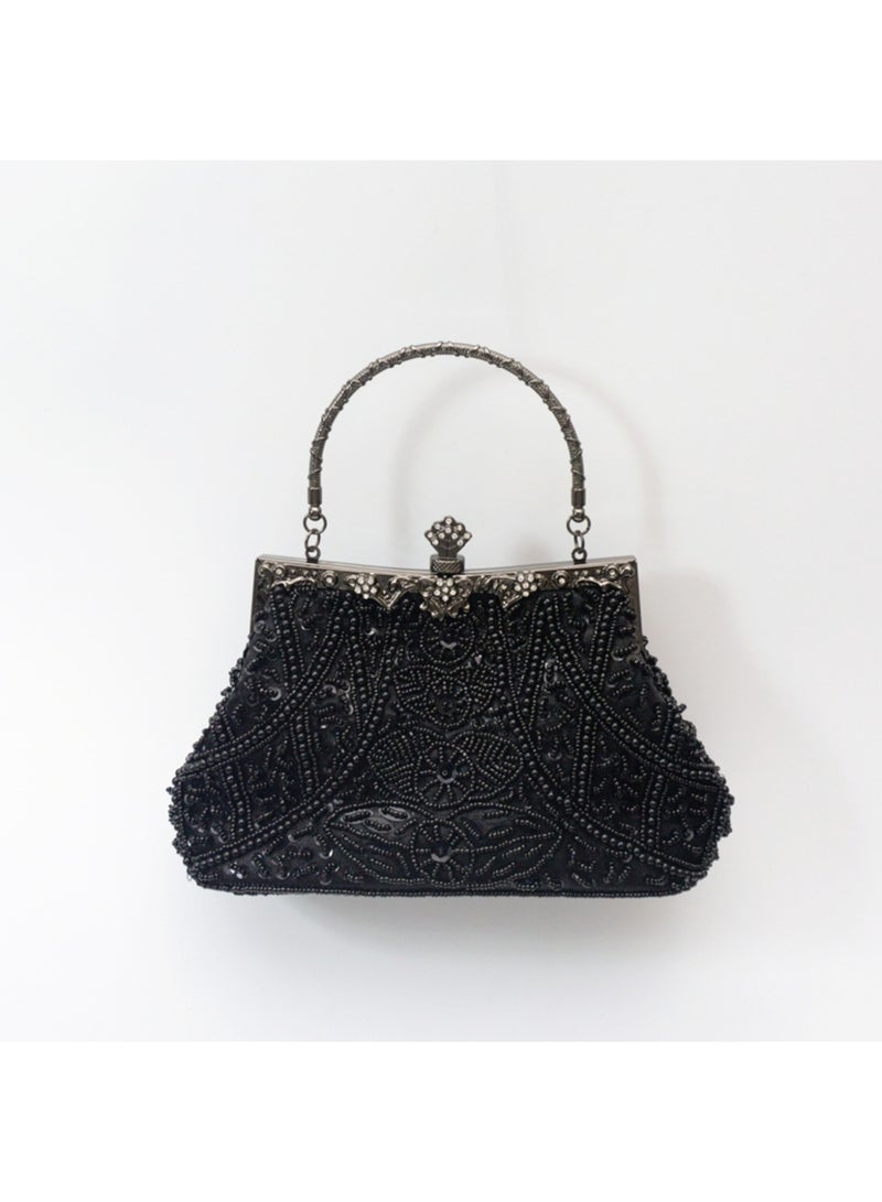 Women's Clutch Evening Bag Womens Vintage Beaded Rhinestone Embroidery Bag Women's Handbag Crossbody Bag Shoulder Bag with Removable Chain Perfect for Weddings, Ramadan, Birthdays,Prom Party - Image 1