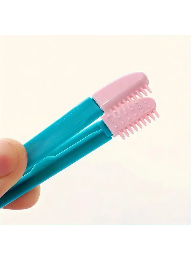1pc Pink Green Dual Head Cat Dog Eye Cleaning Brush Soft Bristles Gentle Massager Tear Stain Remover for Sensitive Eyes Long Short Hair Safe for Kittens Pets At Home Use Non Irritating Eye Care Tool Easyto Use Petsafe Design - Image 4