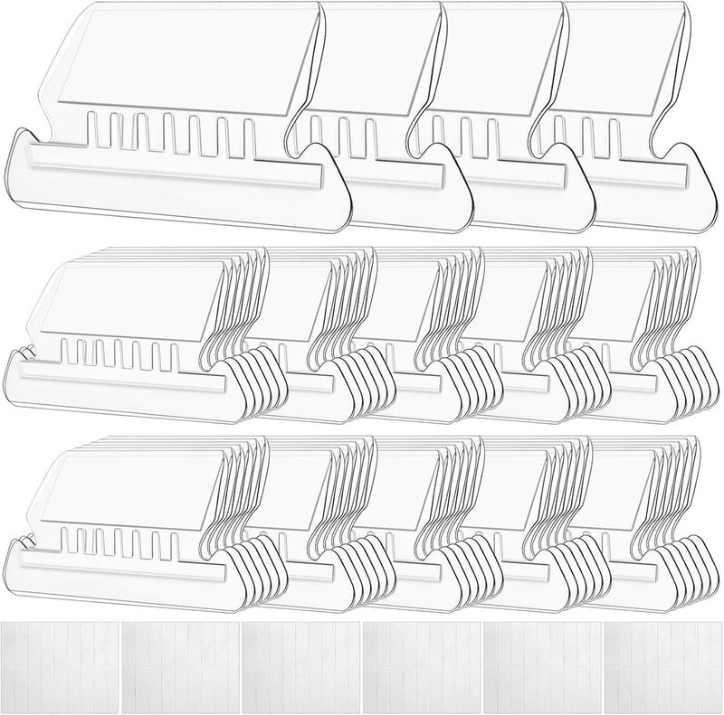 100 Sets Hanging File Folder Tabs (2") – Clear Plastic File Tabs with Blank Paper Inserts | Easy-to-Read File Folder Labels for Home/Office Filing Cabinets & Hanging Folders - Image 1