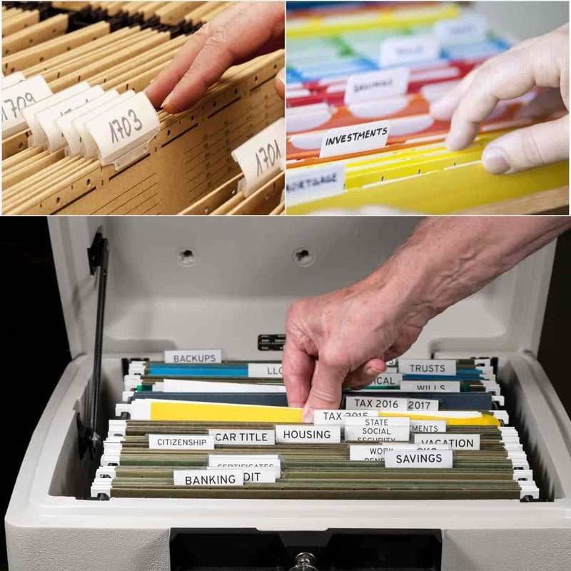 100 Sets Hanging File Folder Tabs (2") – Clear Plastic File Tabs with Blank Paper Inserts | Easy-to-Read File Folder Labels for Home/Office Filing Cabinets & Hanging Folders - Image 3
