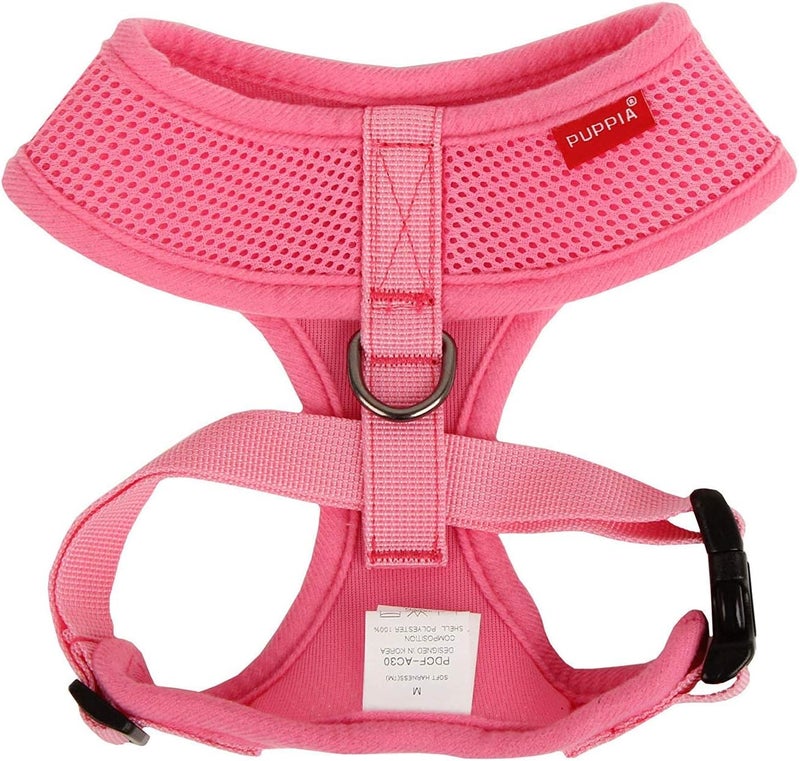 Puppia Soft Dog Harness - No Choke Over-The-Head Design with Adjustable Chest Belt and Quick-Release Buckle, Pink, X-Small - Image 2
