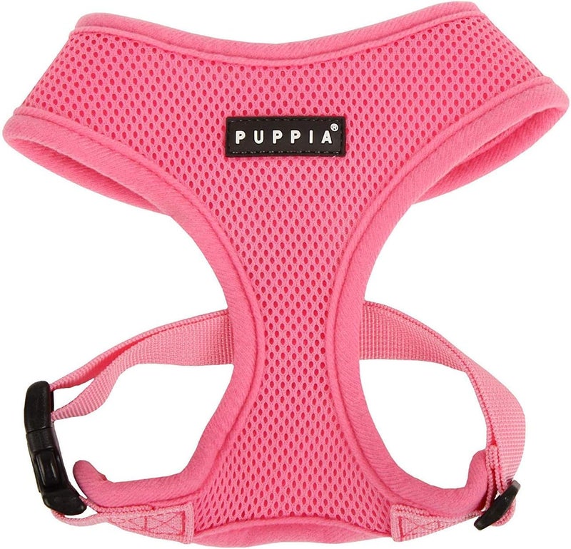 Puppia Soft Dog Harness - No Choke Over-The-Head Design with Adjustable Chest Belt and Quick-Release Buckle, Pink, X-Small - Image 1