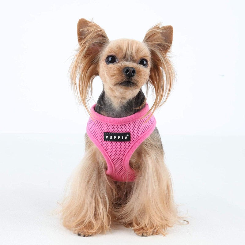 Puppia Soft Dog Harness - No Choke Over-The-Head Design with Adjustable Chest Belt and Quick-Release Buckle, Pink, X-Small - Image 4