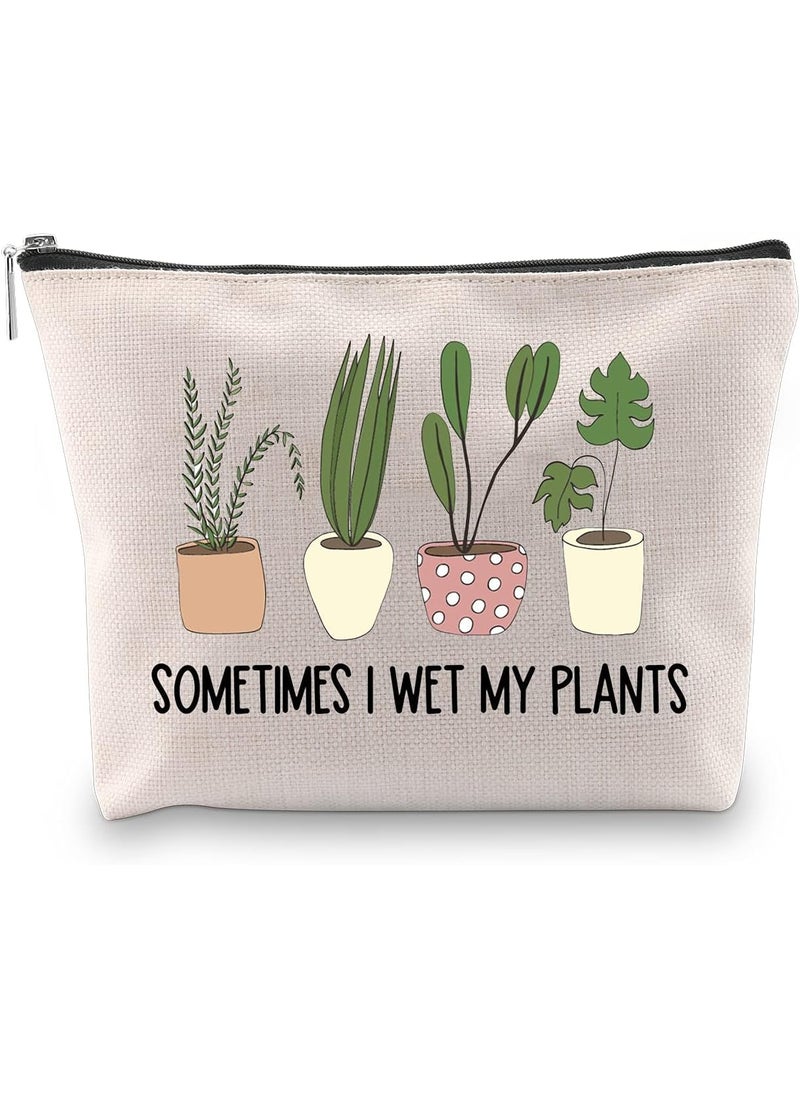 WCGXKO - WCGXKO Plant Lover Gift Sometimes I Wet My Plants Funny Gardening Gift Zipper Pouch Cosmetics Bag for Plant Mom (WET MY PLANTS) - Image 1