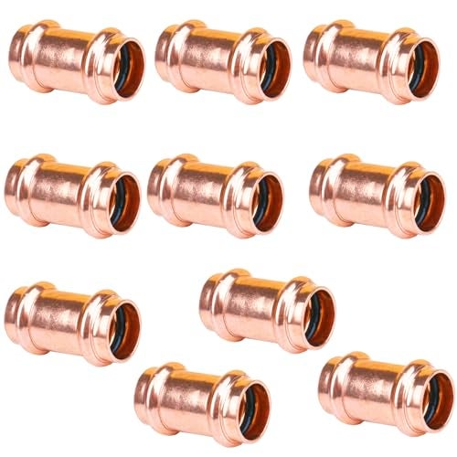 WHK 10 PackS 34 Press Pro press x 34 Copper coupling Adater Fittings Connect From Cooper to Cooper PipeLeadFreeNo Stop - Image 1