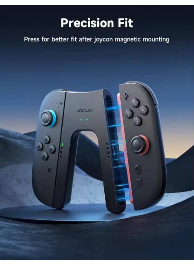 JSAUX Switch 2 Charging Grip Bundle, Magnetic Grip Controller, Play While Charging Compatible with Switch 2 Joycons Accessories - Image 5