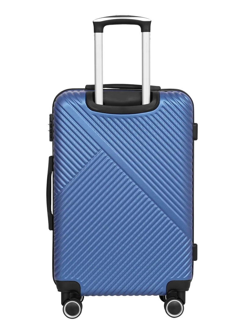 PARAJOHN Medium 24-Inch ABS  Lightweight Hardshell Luggage Trolley | carrying 20kg 4-Wheel Spinner Suitcase –Navy blue