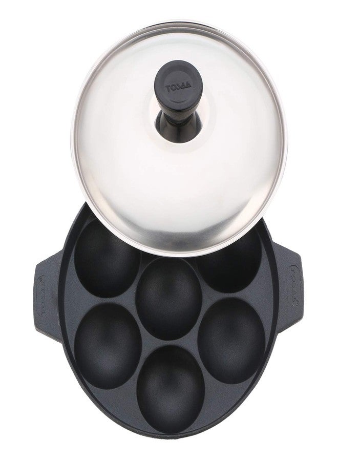 Tosaa Non Stick 7 Cavity Appam Patra with Stainless Steel Lid - Image 3