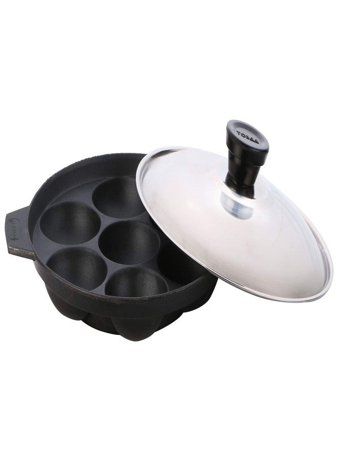 Tosaa Non Stick 7 Cavity Appam Patra with Stainless Steel Lid - Image 4