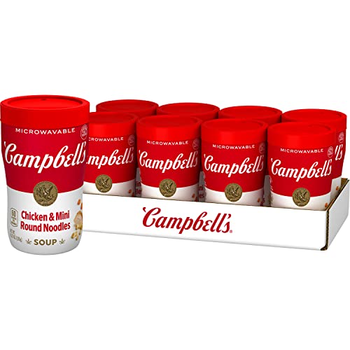 Campbell's Sipping Soup, Chicken & Mini Round Noodle Soup, 10.75 Oz Microwavable Cup (Case of 8) - Image 1