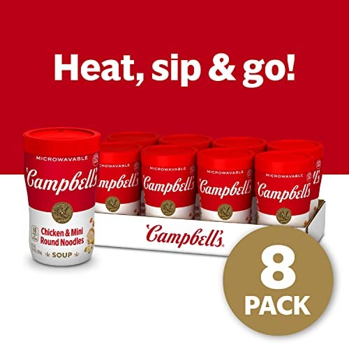Campbell's Sipping Soup, Chicken & Mini Round Noodle Soup, 10.75 Oz Microwavable Cup (Case of 8) - Image 2