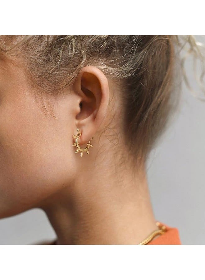 MEVECCO Women Huggie Earrings Gold Hoop Sleeper 14K Gold Filled Small Simple Handmade Hypoallergenic Everyday Jewelry - Image 2