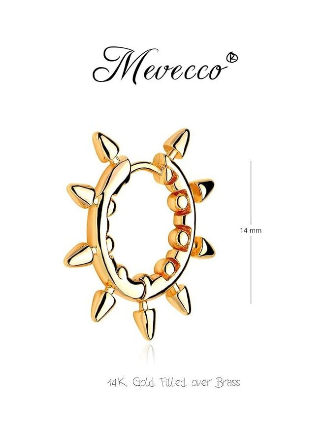 MEVECCO Women Huggie Earrings Gold Hoop Sleeper 14K Gold Filled Small Simple Handmade Hypoallergenic Everyday Jewelry - Image 3