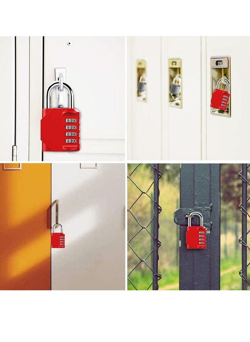 2-Piece 4-Digit Combination Password Padlock Red