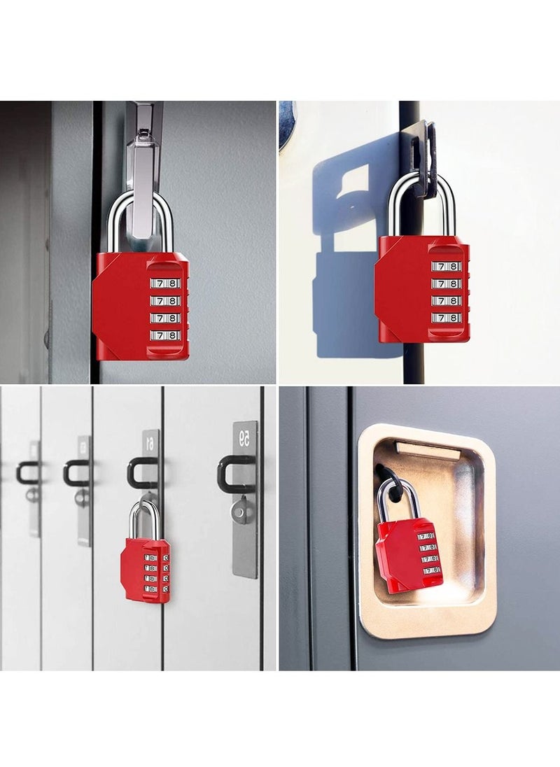 2-Piece 4-Digit Combination Password Padlock Red