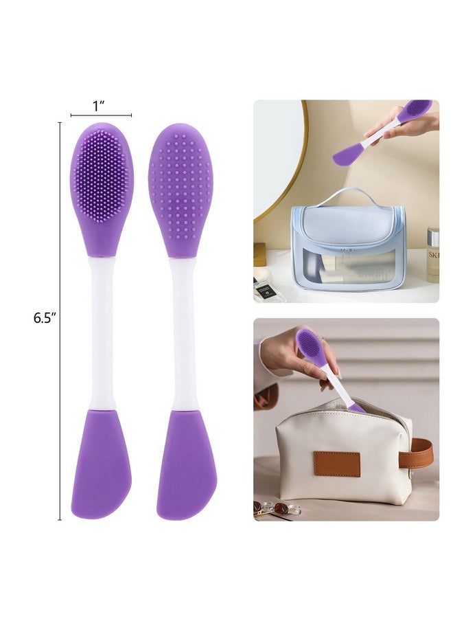 Tbestmax 25 Pcs Silicone Face Mask Applicator 2 In 1 Doublesided Facial Scrubber Brush Tool Doublehead Manual Cleansing Brush For Deep Gentle Exfoliating  - Image 2