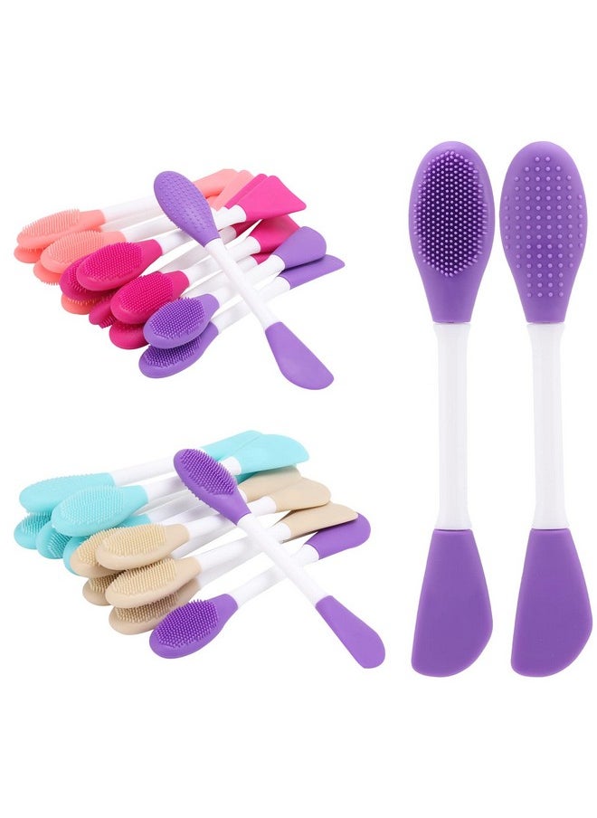 Tbestmax 25 Pcs Silicone Face Mask Applicator 2 In 1 Doublesided Facial Scrubber Brush Tool Doublehead Manual Cleansing Brush For Deep Gentle Exfoliating  - Image 1