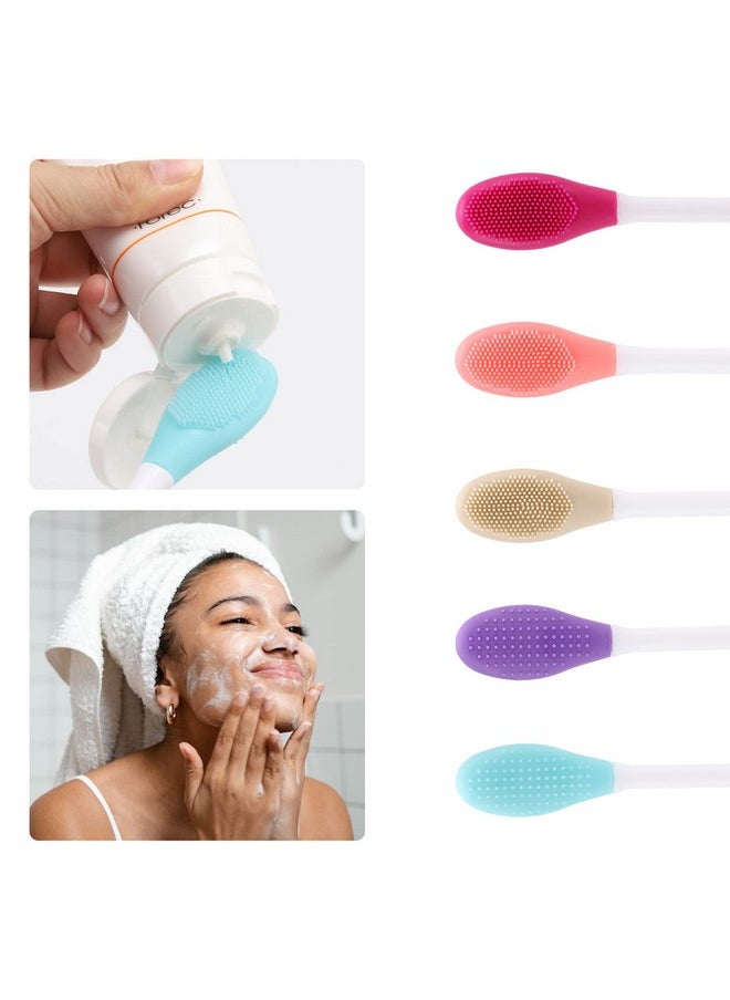 Tbestmax 25 Pcs Silicone Face Mask Applicator 2 In 1 Doublesided Facial Scrubber Brush Tool Doublehead Manual Cleansing Brush For Deep Gentle Exfoliating  - Image 5