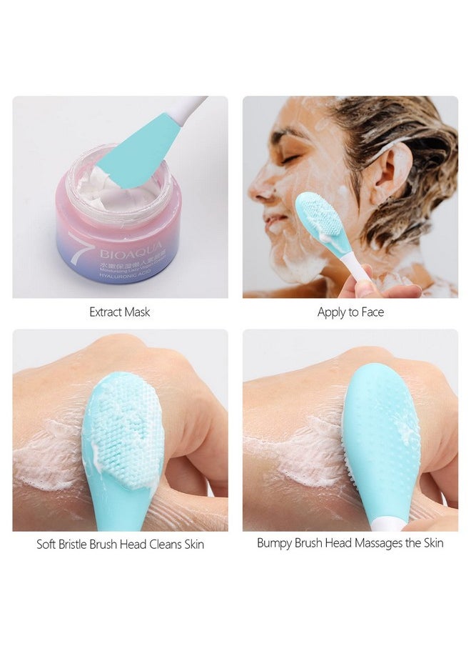 Tbestmax 25 Pcs Silicone Face Mask Applicator 2 In 1 Doublesided Facial Scrubber Brush Tool Doublehead Manual Cleansing Brush For Deep Gentle Exfoliating  - Image 4