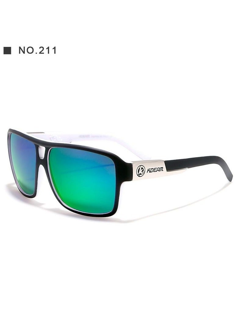 kdeam New square sports polarized sunglasses for Instagram trends, large-frame cycling glasses with dazzling colors from Europe and America, polarized lenses, fashionable sunglasses for both men and women - Image 1