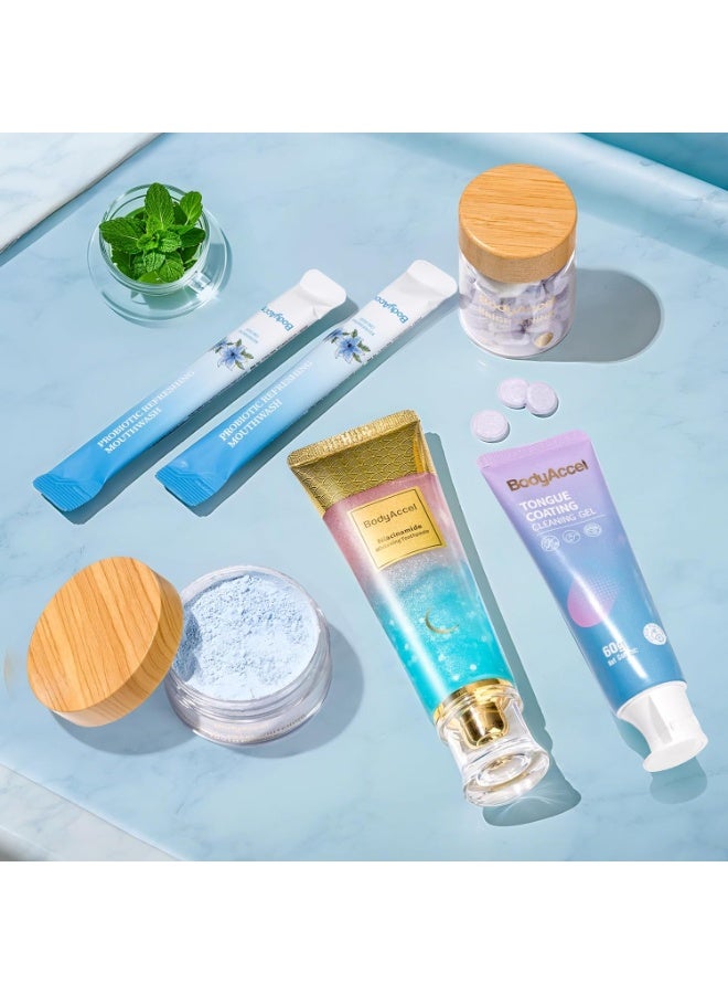 بودي أكسيل معجون أسنان BodyAccel لتبييض الأسنان بالنياسيناميد - إزالة فعّالة للبقع، عناية لطيفة طبيعية، نفس منعش - بنكهة الخوخ، صحة اللثة 100 غرام، قطعتان - Image 5