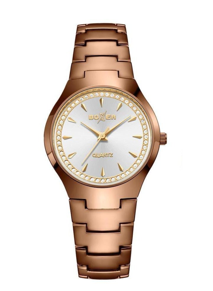بوكسر ساعة بوكسر BX-073-8 للسيدات من الفولاذ المقاوم للصدأ - ساعة تناظرية أنيقة بحزام فولاذي متين - Image 1