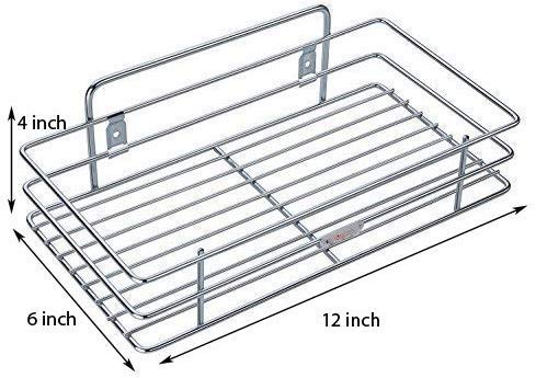 ShopoBox Stainless Steel Multipurpose Single Storage Rack/Shelf for Kitchen, Bathroom (Silver) - Image 2