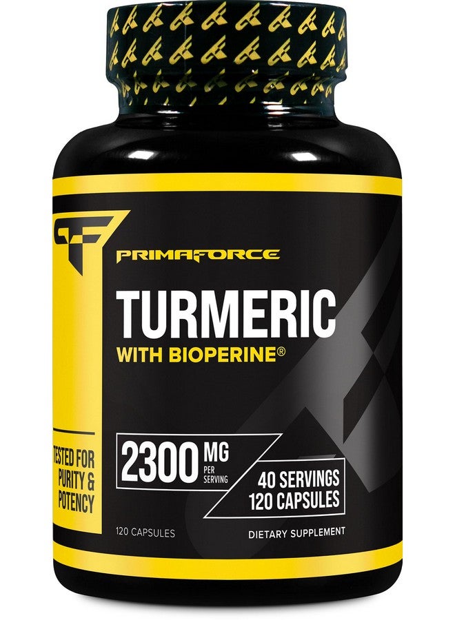 Primaforce Turmeric with Bioperine 120 Capsules, 2300 mg Per Serving - Dietary Supplement, 40 Servings - Image 1