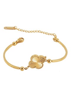 KAAF CREATIONS 18k Gold-Plated stainless steel Bracelet with Oval Pendant, Chain Link For women and girls  - Image 3