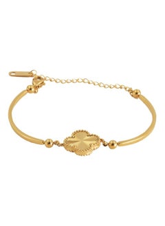 KAAF CREATIONS 18k Gold-Plated stainless steel Bracelet with Oval Pendant, Chain Link For women and girls  - Image 1