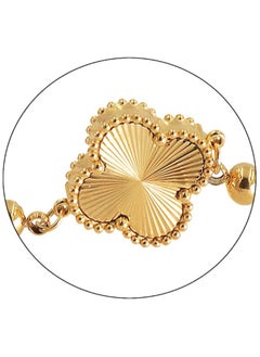 KAAF CREATIONS 18k Gold-Plated stainless steel Bracelet with Oval Pendant, Chain Link For women and girls  - Image 2