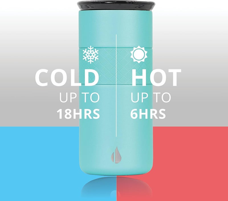 Elemental Artisan Insulated Tumbler, Triple Wall Coffee Travel Tumbler, Reusable Stainless Steel Coffee Tumbler with Ceramic Lid, Thermal Coffee Cup for Hot (6 Hrs) & Cold (18 Hrs) 16oz - Robin's Egg - Image 5