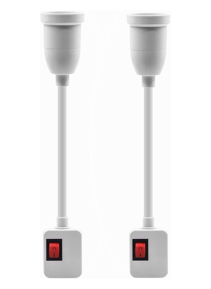 LIXES Socket Adapter with On/Off Switch - Light Bulb Socket Converter Extender, Adjustable Direction Adapter for Home Light Fixtures (Pack of 2)  - Image 1