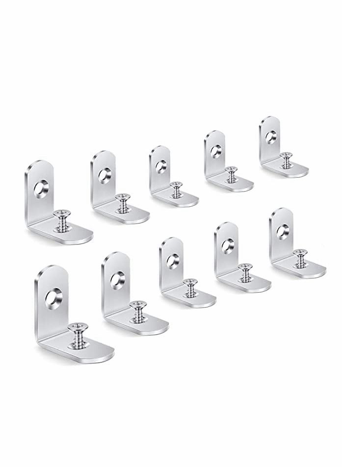 Y&D 10 Pieces Corner Brace L Brackets Heavy-Duty 30 mm x Right Angle Metal 90 Degree Bracket for Wood Shelves Dressers Chairs with Screws  - Image 1