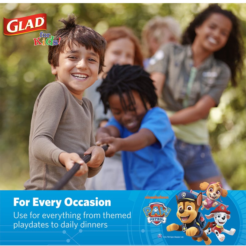 Glad أطباق ورقية من غلاد للأطفال - أطباق باو باترول القابلة للتصرف للأطفال - أطباق ورقية قوية مقاومة للسوائل وقابلة للاستخدام في الميكروويف - أطباق دائرية زرقاء 7 بوصة 20 قطعة - حفلة عيد ميلاد باو باترول - Image 5