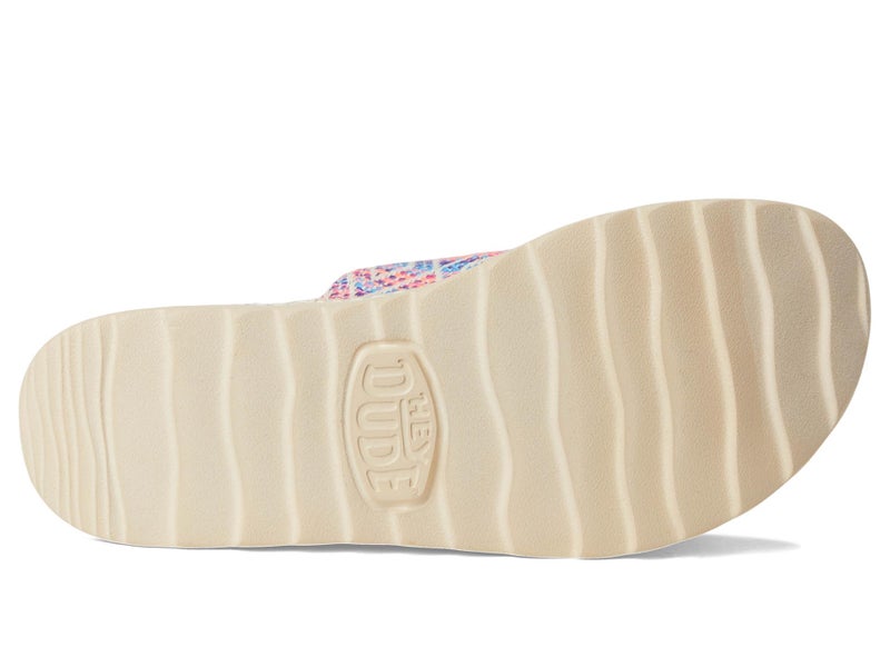 HEYDUDE Women's Delray Slide Surf Baja Blue/Pink/Multi 8 Medium - Image 3