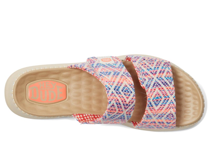 HEYDUDE Women's Delray Slide Surf Baja Blue/Pink/Multi 8 Medium - Image 2