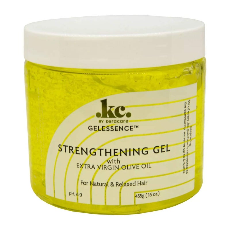 KeraCare GelEssence Strengthening Gel - 16 ounce - with Extra Virgin Olive Oil (EVOO) - Strengthens Hair - Adds Shine - Flake Free - Vegan - Crunch Free - Image 1