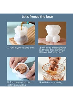 IBAMA 3D Cute Bear Ice Cube Mold Silicone Animal Mold Ice Cube For Diy Iced Coffee Milk Tea Beverage Drink Decoration Reusable And Bpa Free Set Of 2  - Image 4