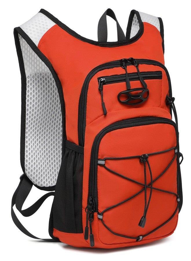 Wotony Lightweight Hydration Backpack with 2LOR 3LWater Bladder for Cycling Hiking Rave - Water Daypack for Men Women (Orange, 2L-Bladder) - Image 2