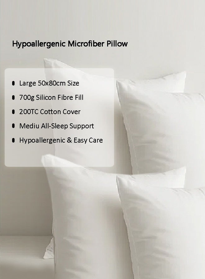Pearl Coast وسادة ألياف السيليكون الناعمة كالسحاب – 50x80 سم – غلاف قطن صديق للبشرة 200TC – مثالية للنوم اليومي - Image 3