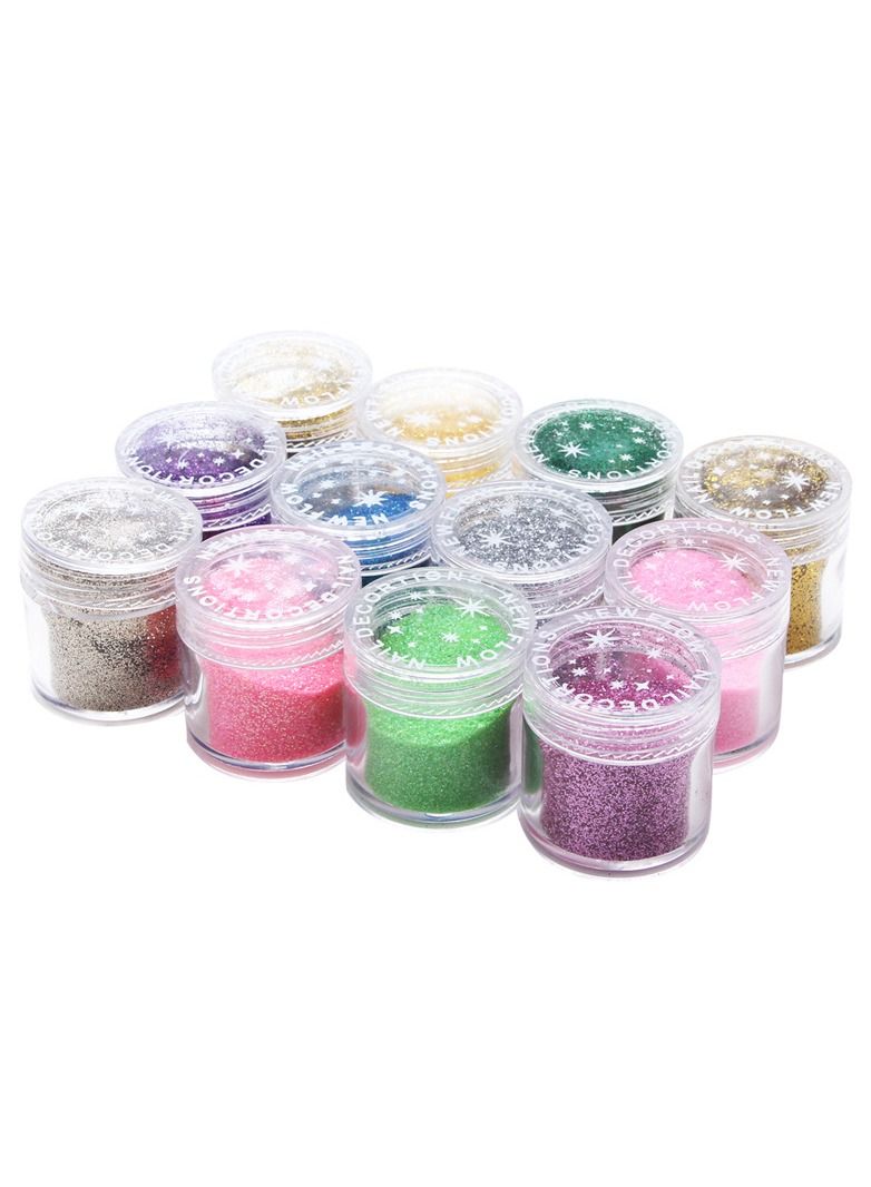Elf Cat 12 Colors Holographic Cosmetic Festival Powder Sequins Craft Glitter for Arts Face Hair Body Nail (12 Colors) - Image 1