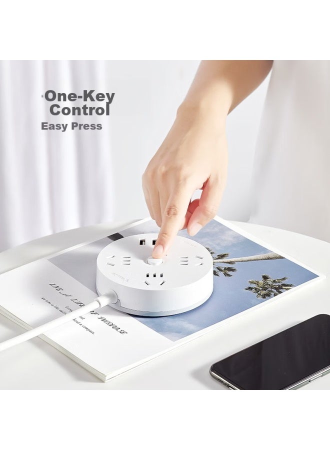Bull Power Strip/extension Cord/power Bar/power Strip/power Strip, Round Socket, 3 Usb Ports + 3 Outlets With Master Switch, 3 Meters Long, Gn-r203u - Image 2