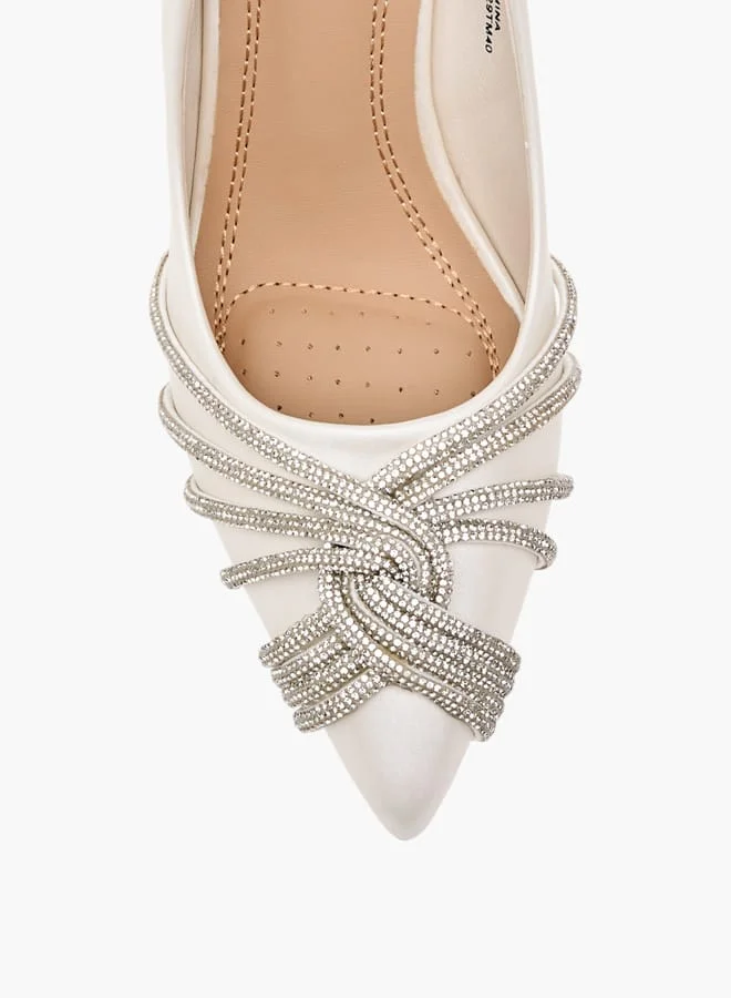 Flora Bella By Shoexpress Women Embellished Slip-On Pumps with Stiletto Heels