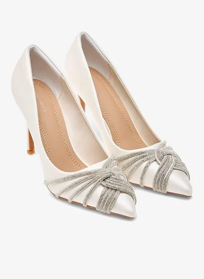 Flora Bella By Shoexpress Embellished Slip-On Pumps with Stiletto Heels Ramadan Collections