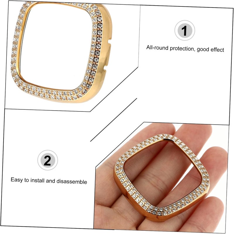 Gatuida Protective Watch Case Full Coverage for Sense Durable Electroplated Cover with Double Rhinestones Lightweight and Wear Resistant Accessory for Men and Sports Outdoor Use - Image 4