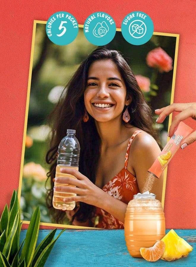 Klass Aguas Frescas Powdered Drink Mix | 44 Sugar Free Powder Packets | Flavors - Cucumber Limeade Pineapple Tangerine Strawberry Watermelon & Hibiscus Berries - Water Enhancer To Go! - Image 3