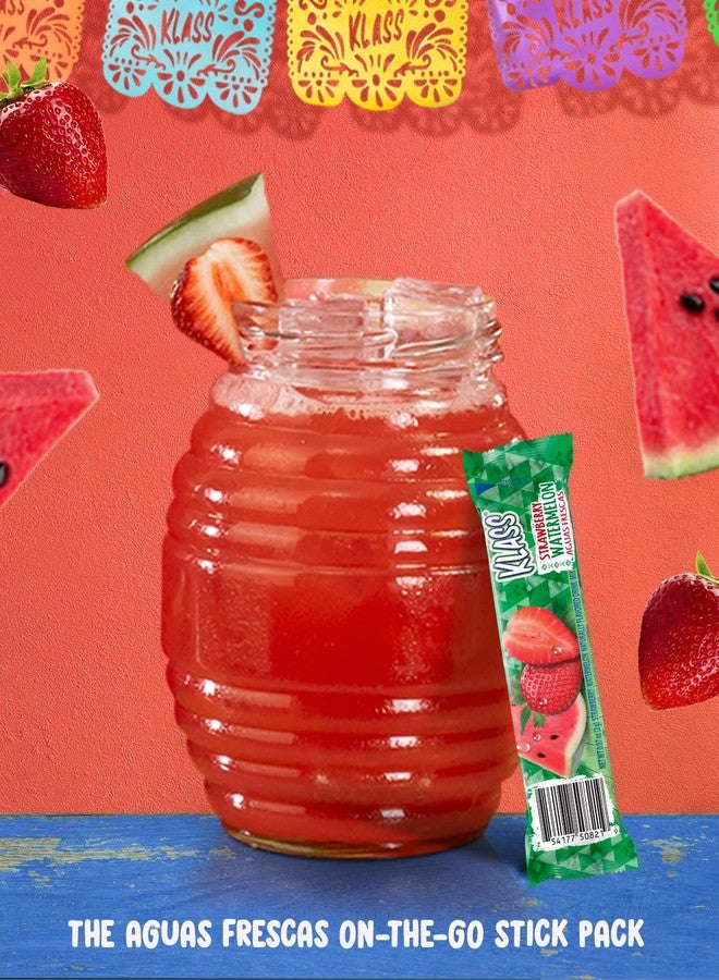 Klass Aguas Frescas Powdered Drink Mix | 44 Sugar Free Powder Packets | Flavors - Cucumber Limeade Pineapple Tangerine Strawberry Watermelon & Hibiscus Berries - Water Enhancer To Go! - Image 4